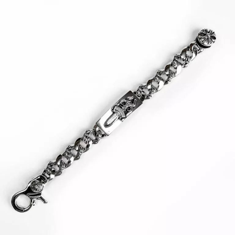 Chrome Hearts Dagger ID Fancy Link Clip Bracelet