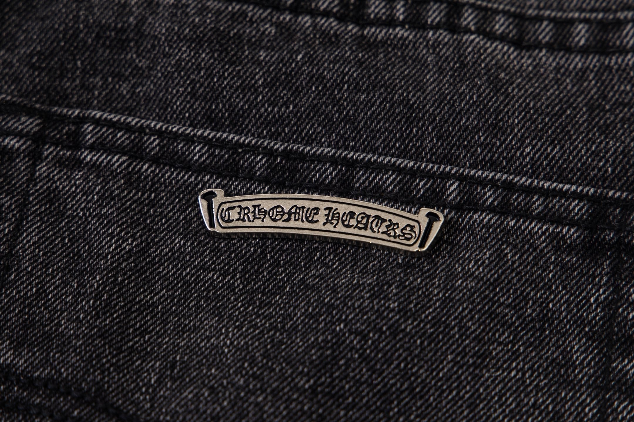 Chrome-Hearts Multi Cross Patch Denim Jeans - Grey Gothic Street Pants 1111