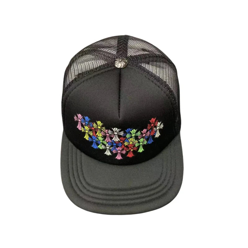 Chrome Hearts Multi Color Cemetery Cross Trucker Cap