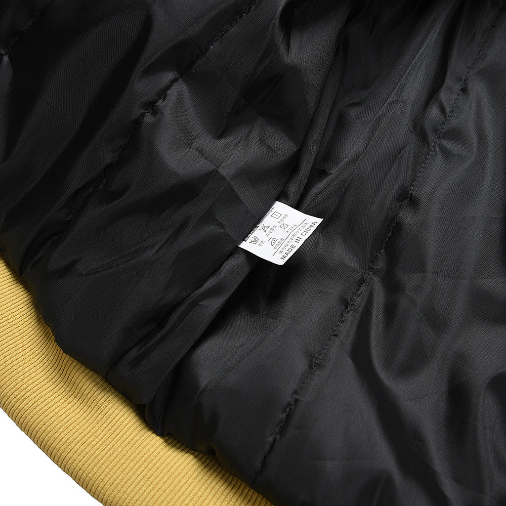 Sp5der Leather Logo Bomber Jacket