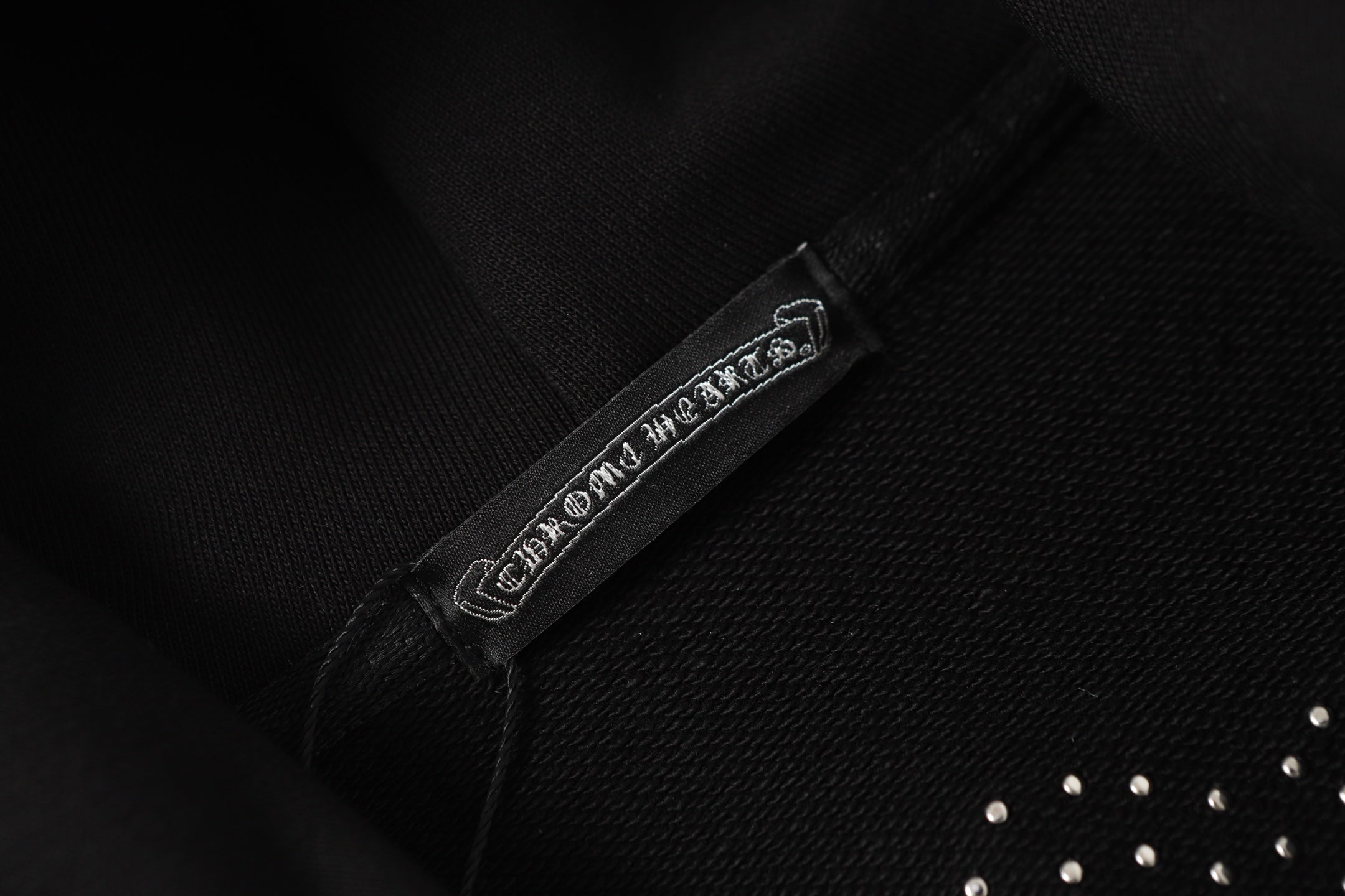 Chrome-Hearts Rhinestone Cross Hoodie - Black Gothic Streetwear Sweatshirt 2633