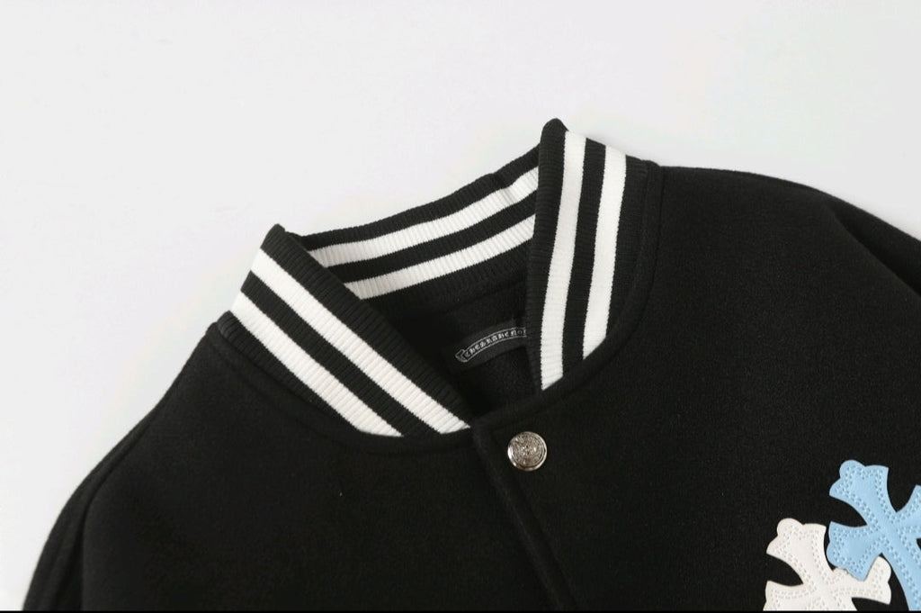Chrome-Hearts Black White Street Style Baseball Coat 0002