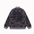 Chrome-Hearts Fleur-de-lis Patch Varsity Jacket - Grey Tie-dye Outerwear A5588