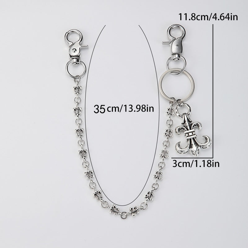 Chrome Hearts anchor chain jeans military flower matching chain