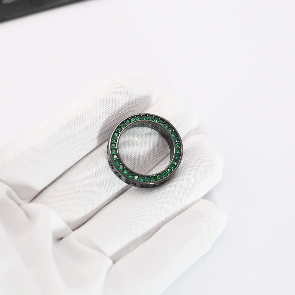 Chrome Hearts black green diamond ring