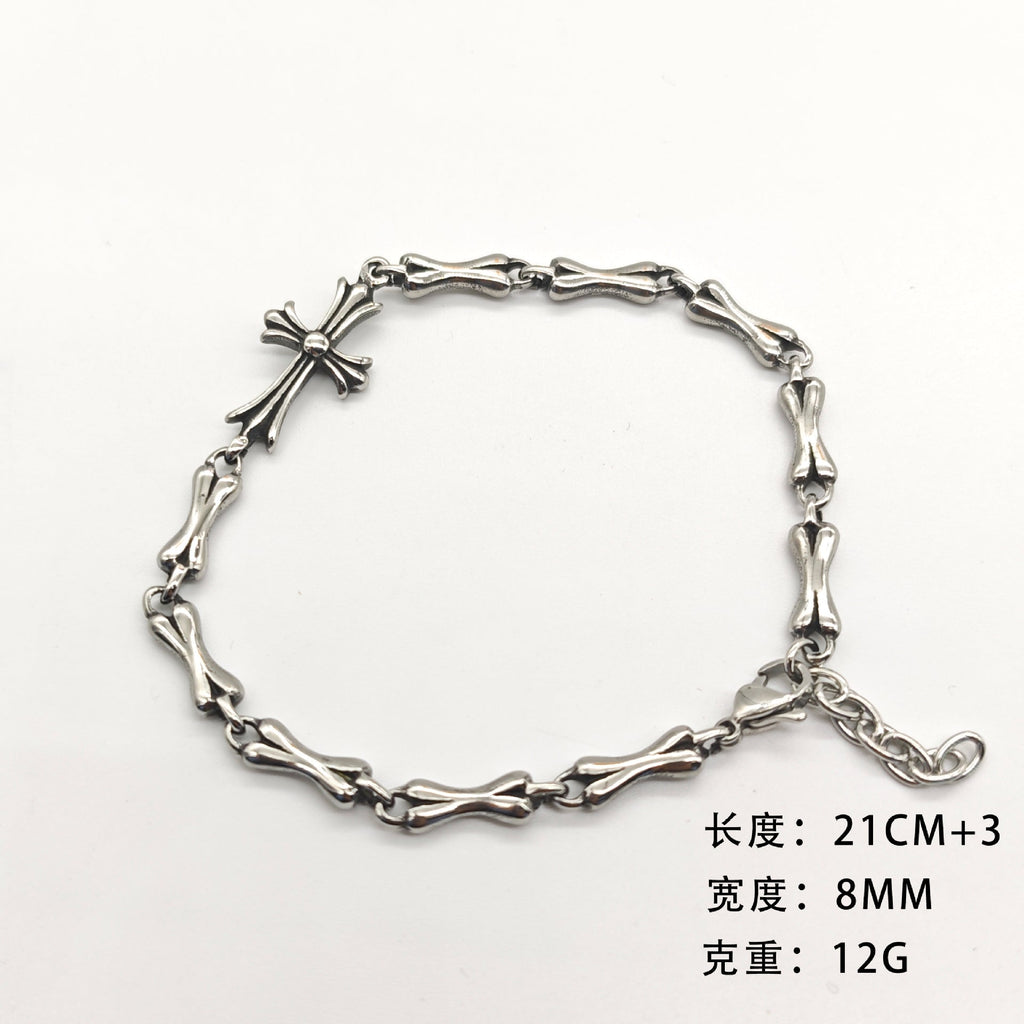 Chrome Hearts cross full bone bracelet