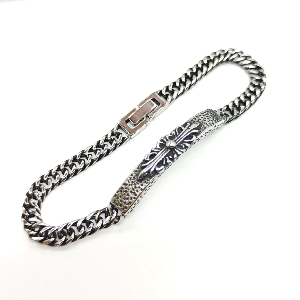 Chrome Hearts stainless steel retro polished Gothic style bracelet