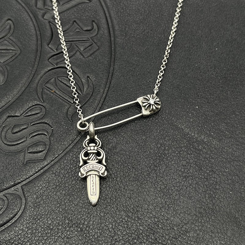 Chrome Hearts pin necklace with various elements