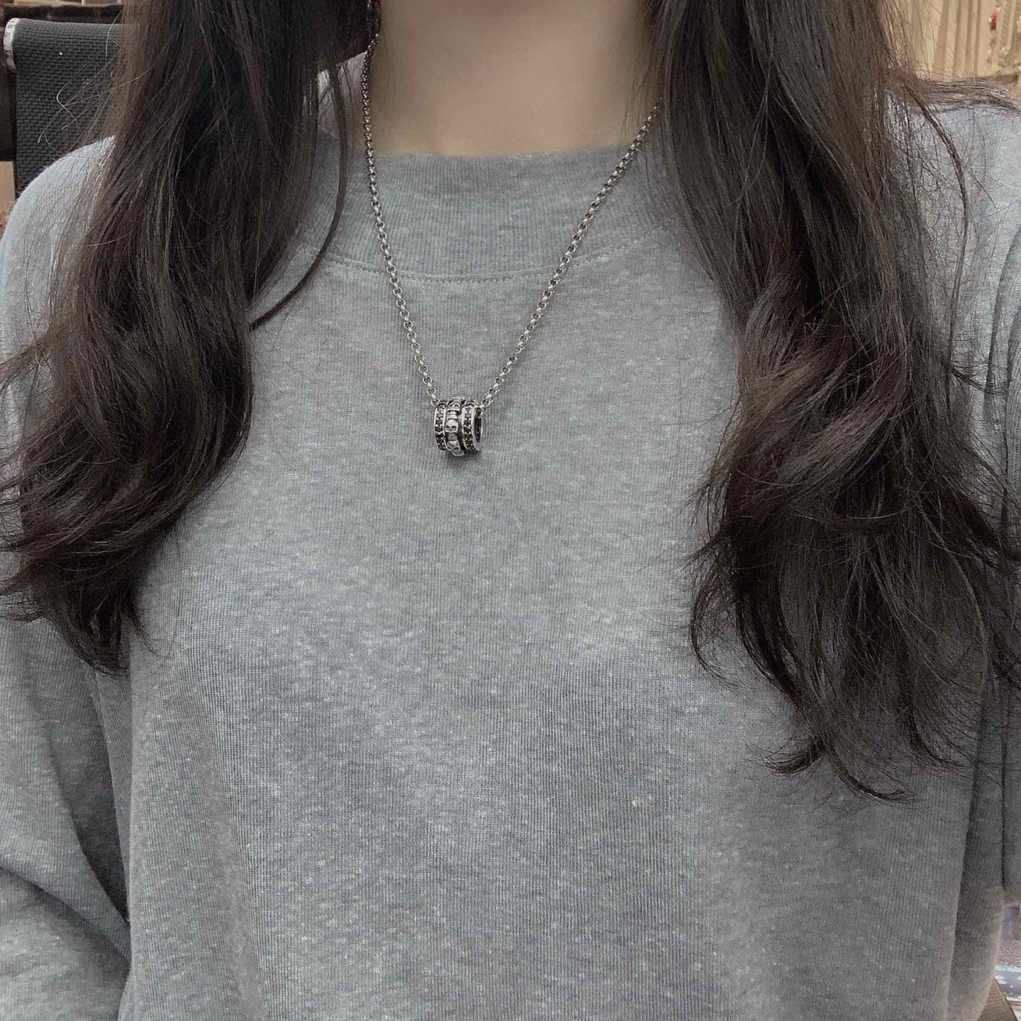 Chrome Hearts hip-hop punk skull couple dark series ring necklace