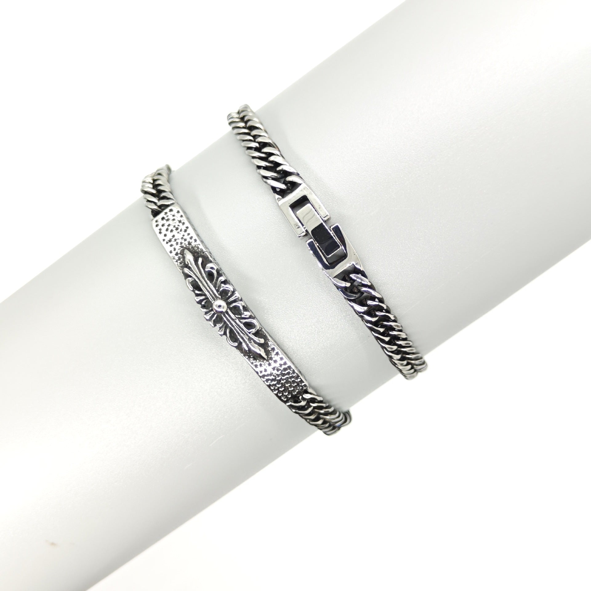 Chrome Hearts stainless steel retro polished Gothic style bracelet