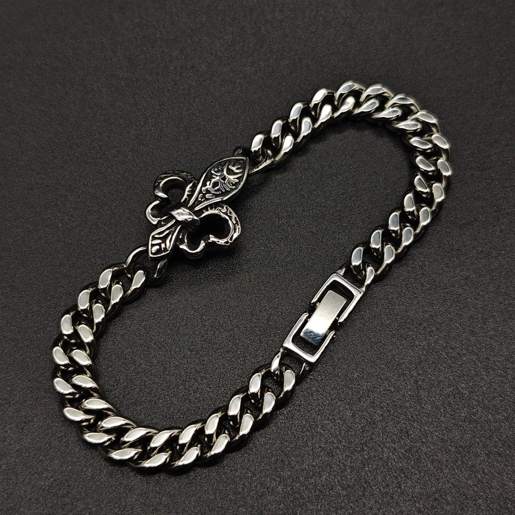 Chrome Hearts anchor Fleur de Lis ID bracelet 925 Sterling Silver