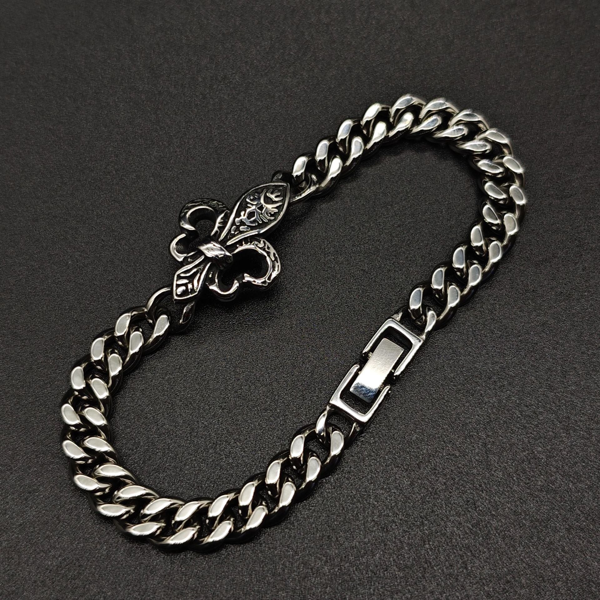 Chrome Hearts anchor Fleur de Lis ID bracelet 925 Sterling Silver