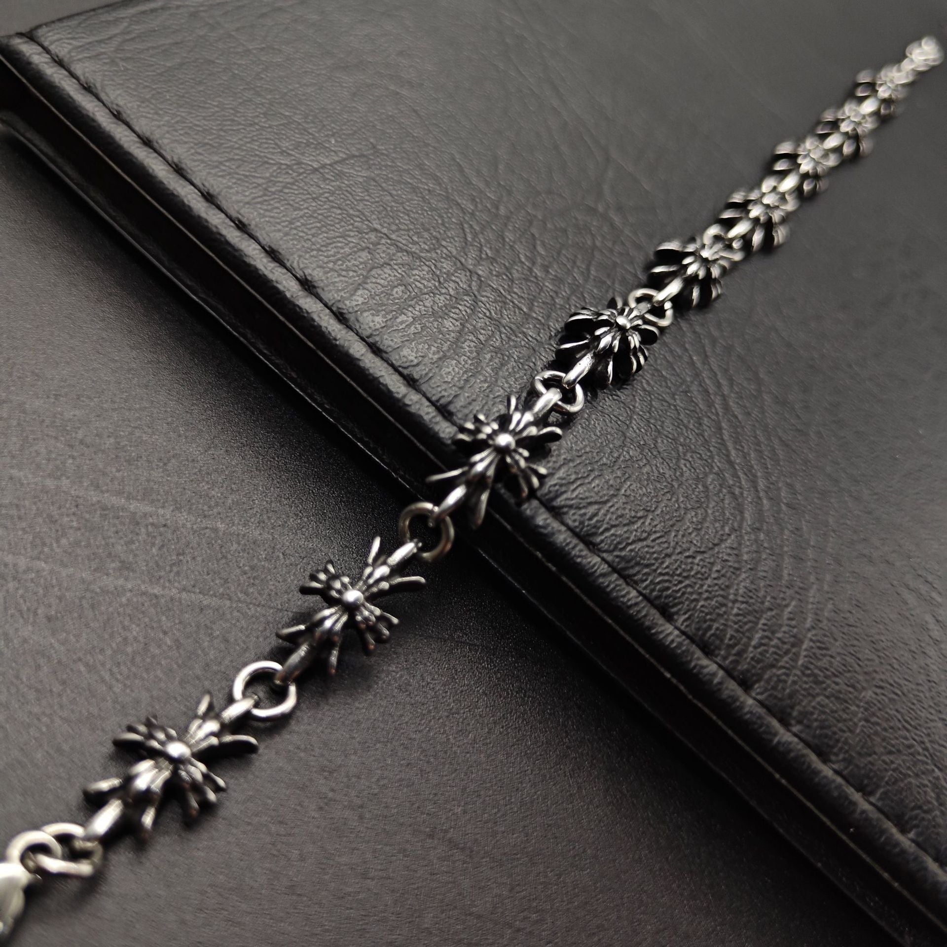 Chrome Hearts Silver 925 Tiny E Cross Bracelet