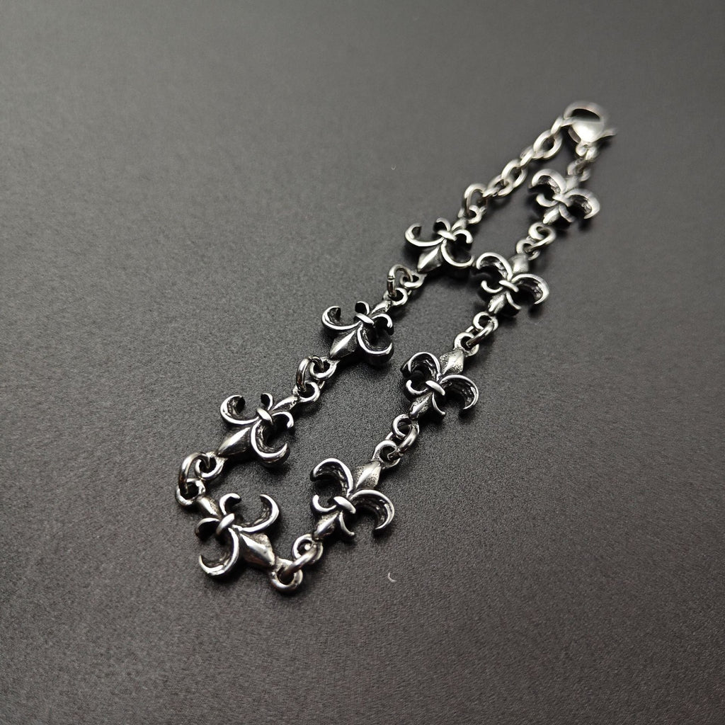 Chrome Hearts retro silver-toned fleur-de-lis link bracelet