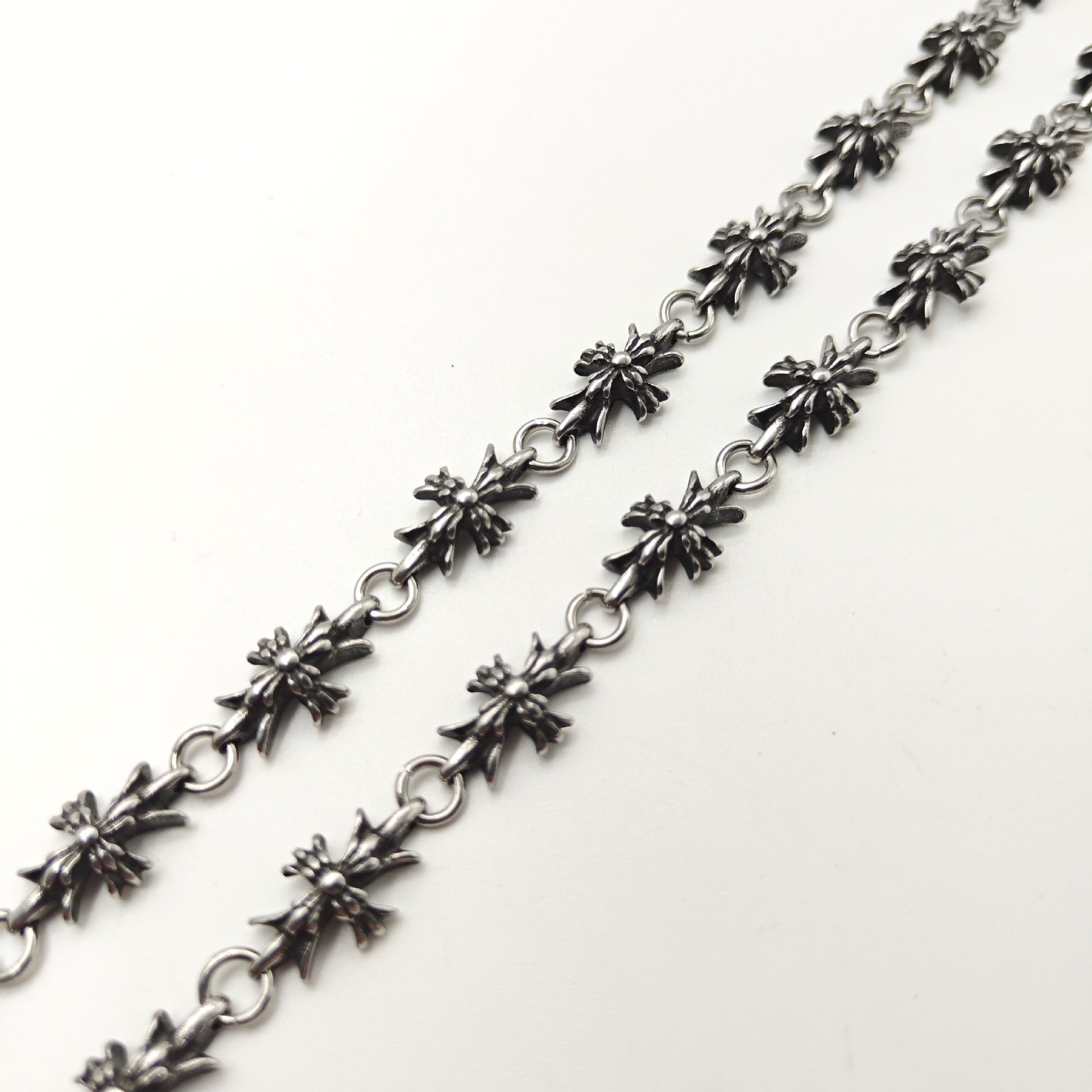 Chrome Hearts Silver 925 Tiny E Cross Bracelet