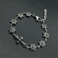 Chrome Hearts 925 Sterling silver cross flower skull splicing bracelet