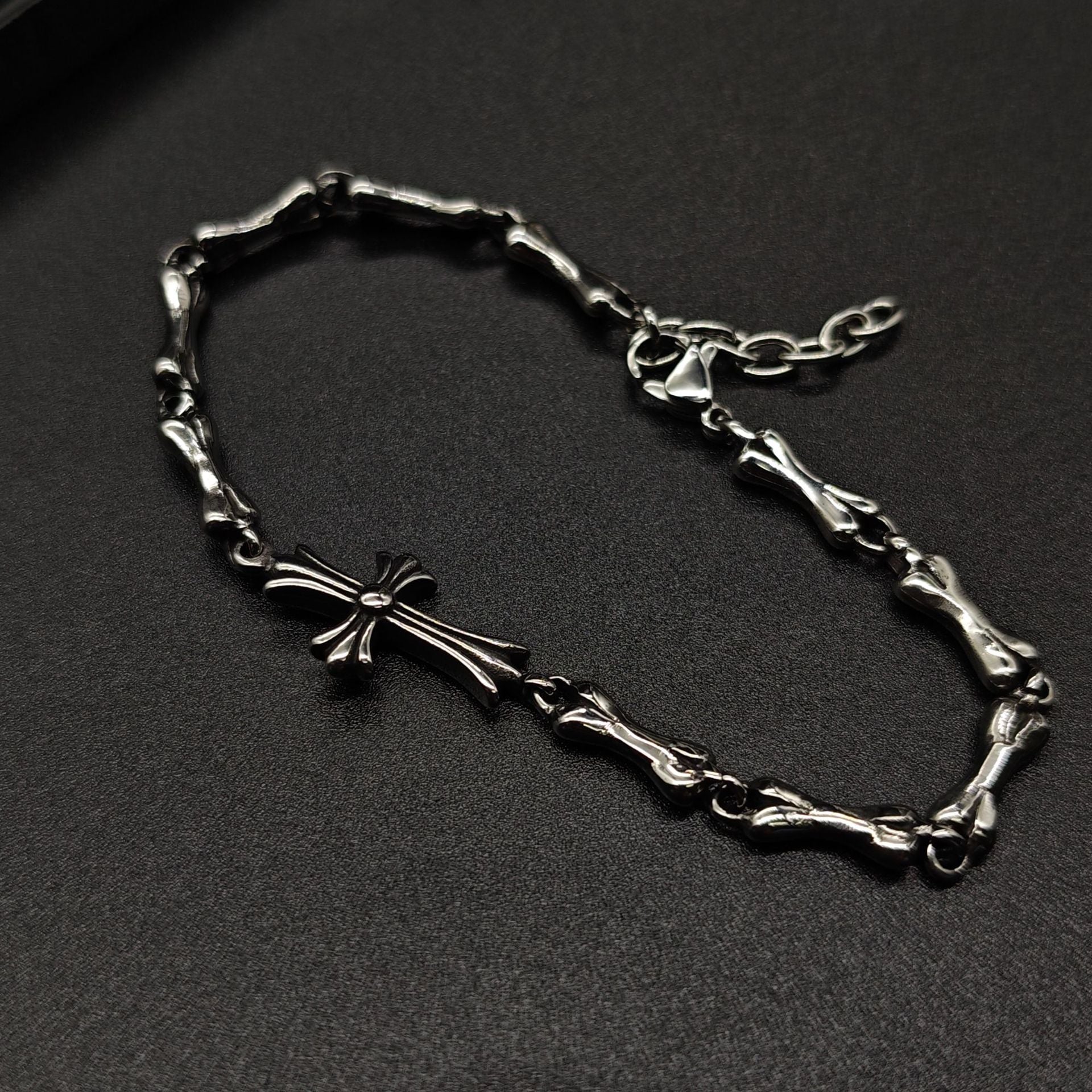 Chrome Hearts cross full bone bracelet