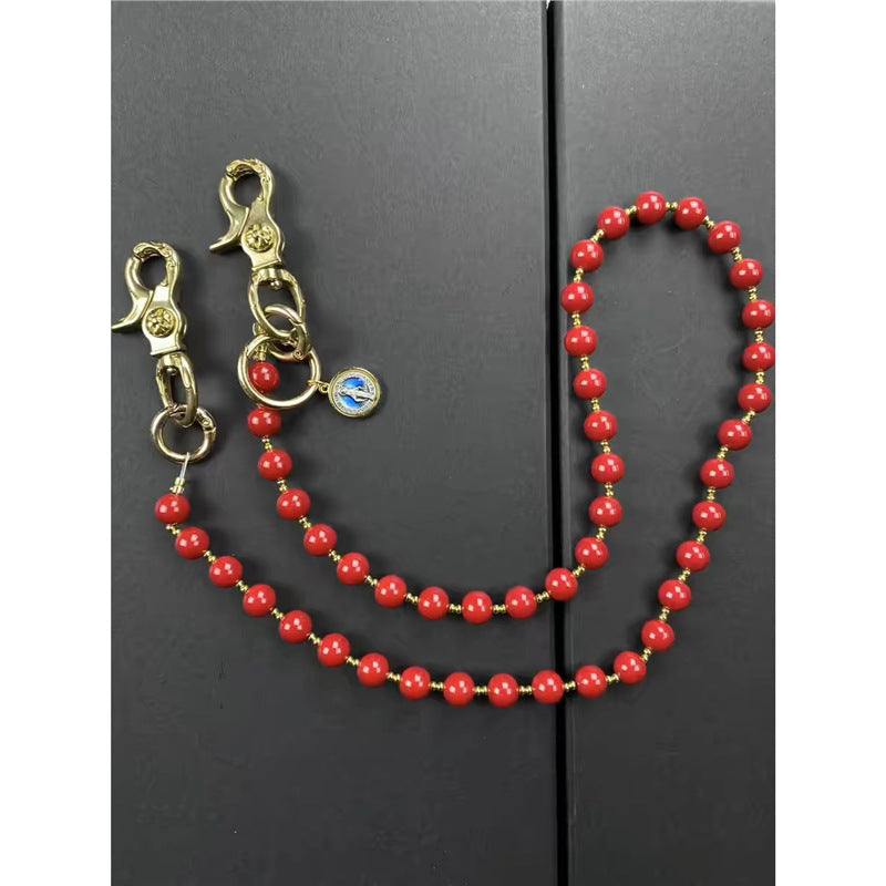 Chrome Hearts pure copper red agate trouser chain