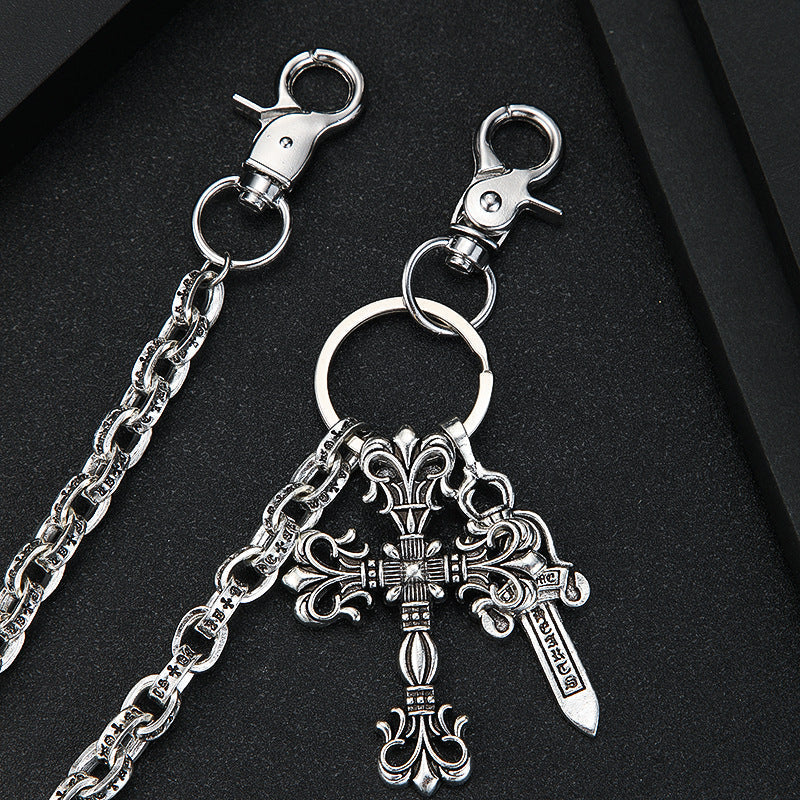 Chrome Hearts cross-connected big sword hip-hop trouser chain