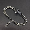 Chrome Hearts curved cross Cuban bracelet