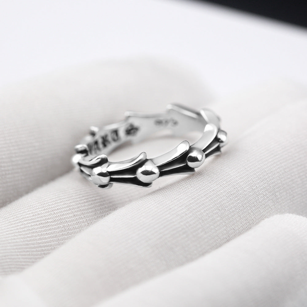 Chrome Hearts phoenix flower fishbone ring