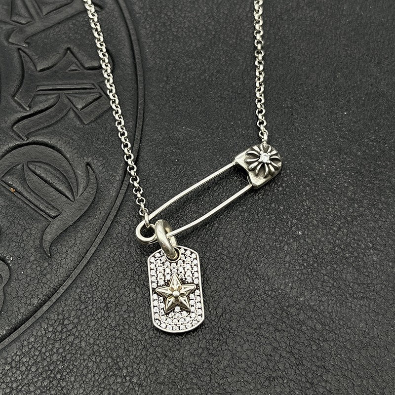 Chrome Hearts pin necklace with various elements