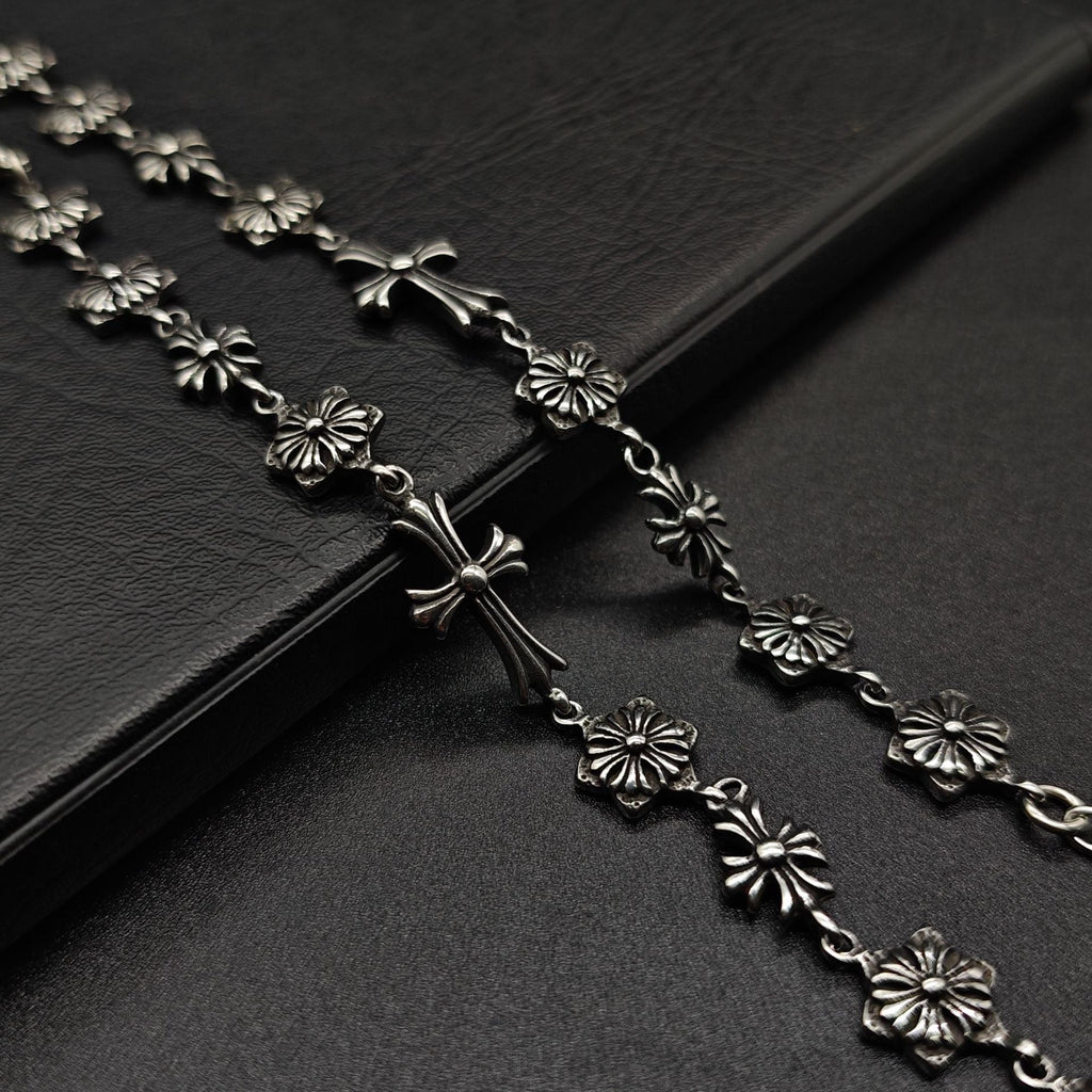 Chrome Hearts six-pointed star flower ball cross bracelet