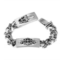 Chrome Hearts Dagger Cross Double Id Fancy Link Bracelet 8