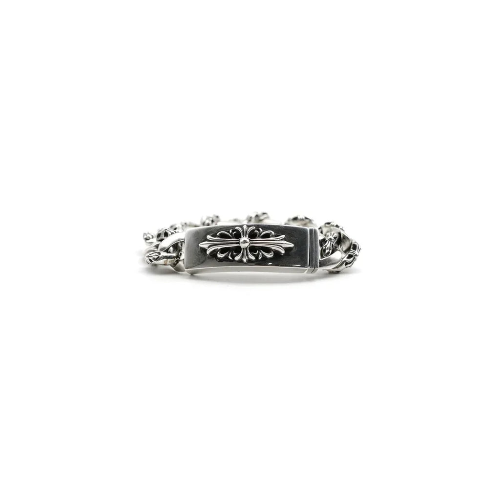 Chrome Hearts Silver Cross Link Cuban Bracelet