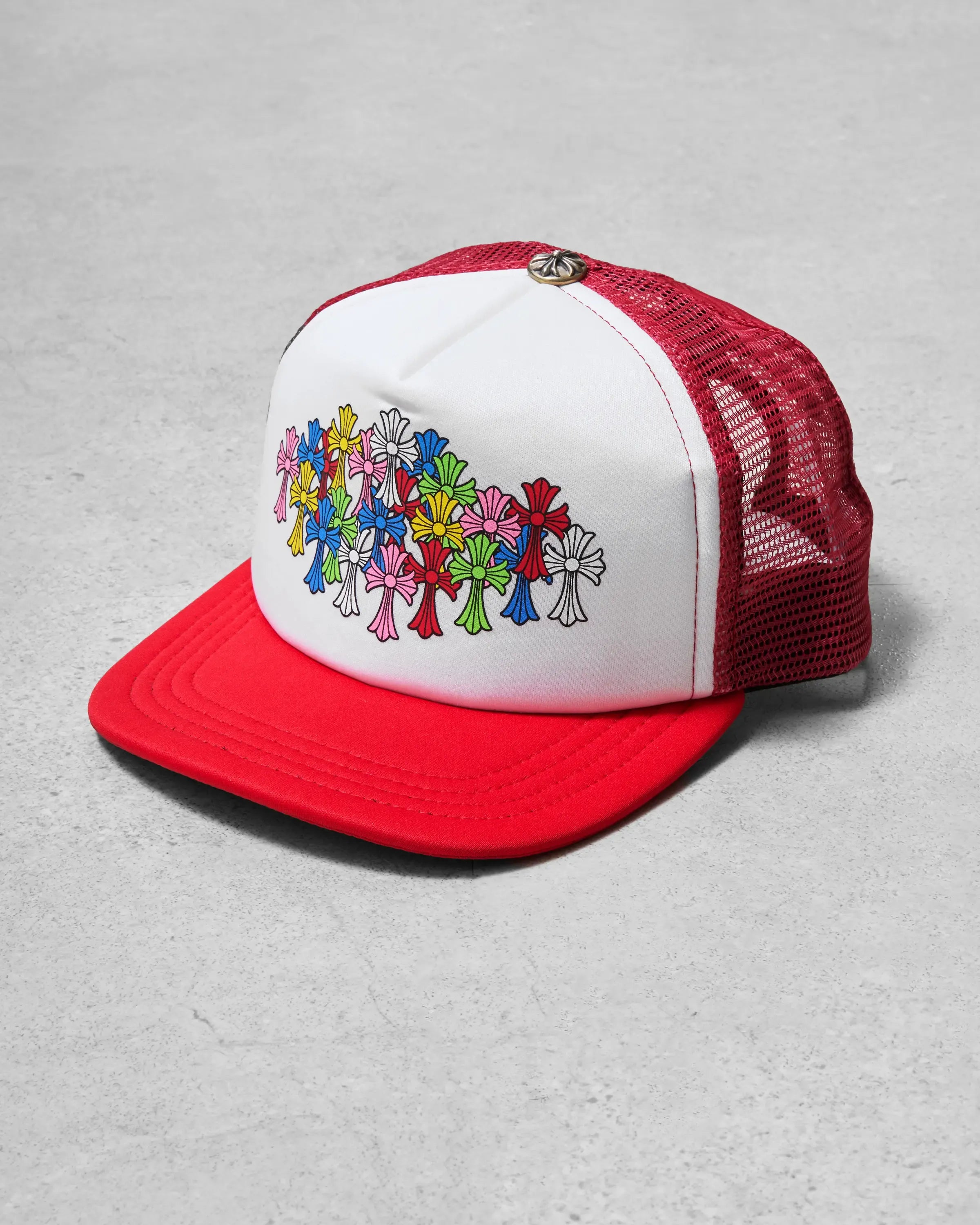 Chrome Hearts Multi Color Cemetery Cross Trucker Cap