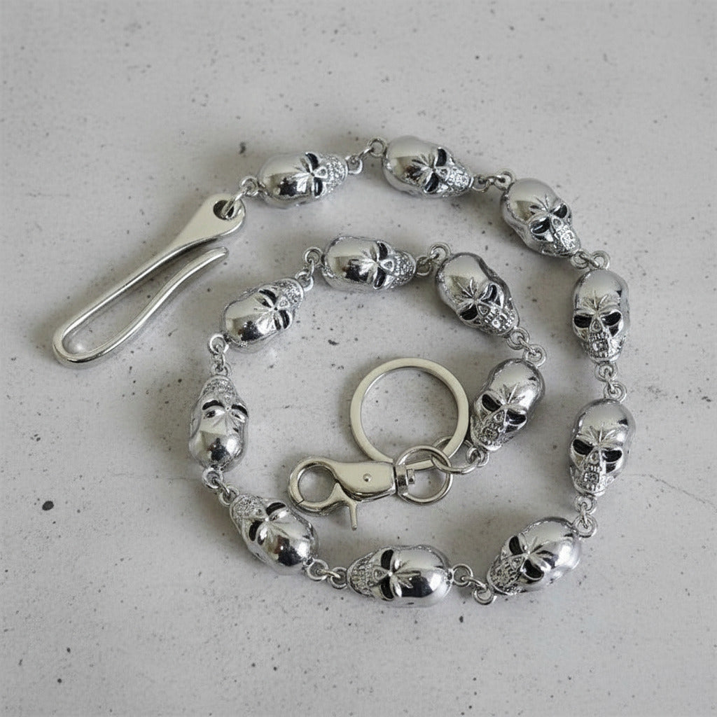 Chrome Hearts Punk metal big ghost head hip-hop pants chain